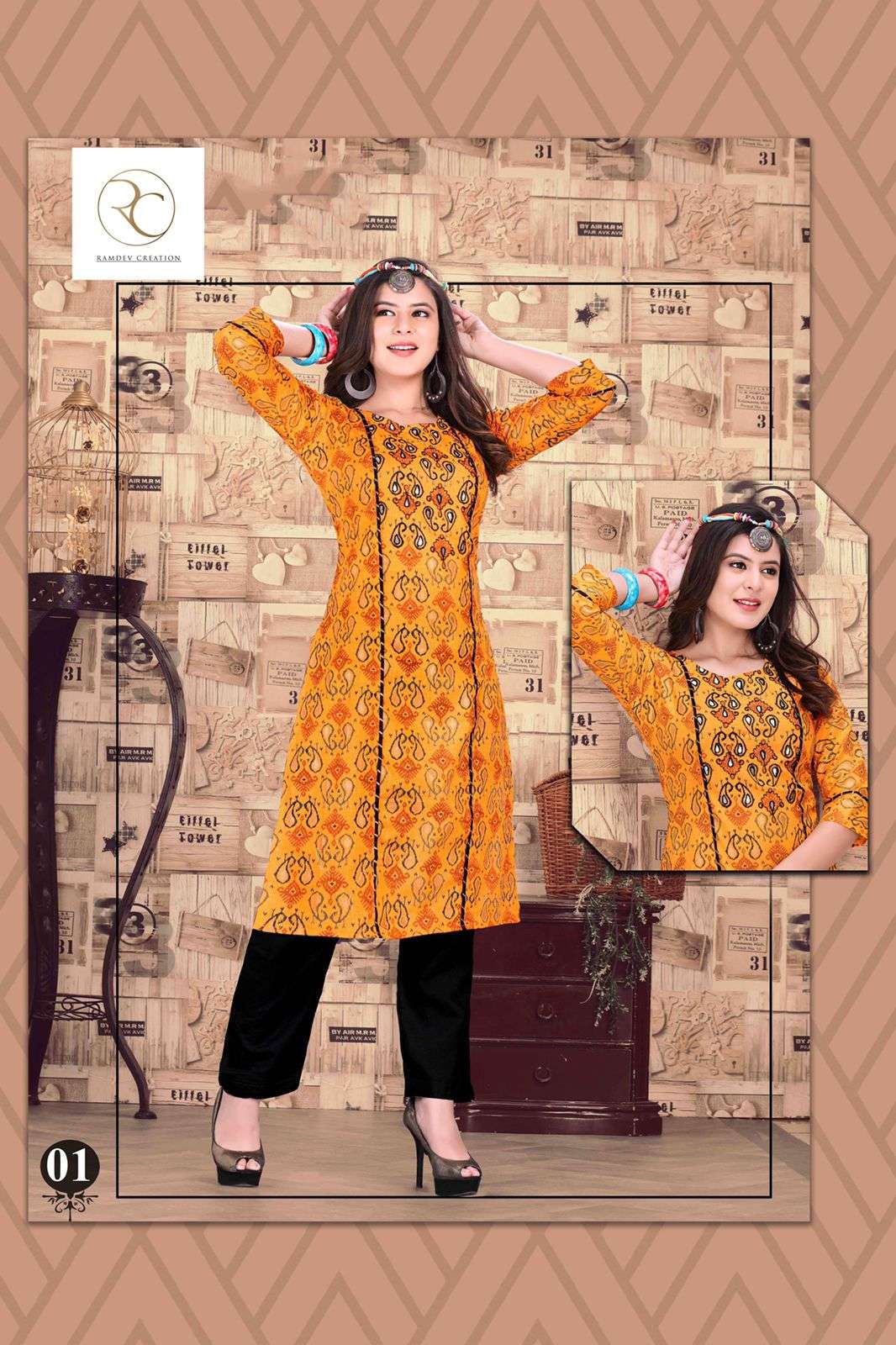 ANOKHI BY RC 01 TO 08 SERIES DESIGNER STYLISH FANCY COLORFUL BEAUTIFUL PARTY WEAR & ETHNIC WEAR COLLECTION COTTON PRINT KURTIS WITH BOTTOM AT WHOLESALE PRICE