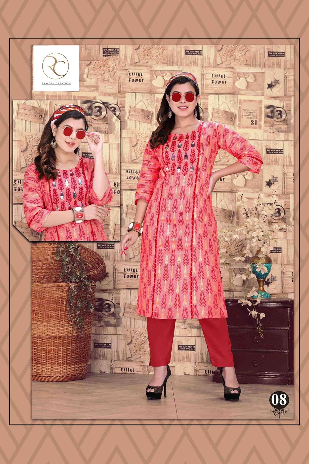 ANOKHI BY RC 01 TO 08 SERIES DESIGNER STYLISH FANCY COLORFUL BEAUTIFUL PARTY WEAR & ETHNIC WEAR COLLECTION COTTON PRINT KURTIS WITH BOTTOM AT WHOLESALE PRICE