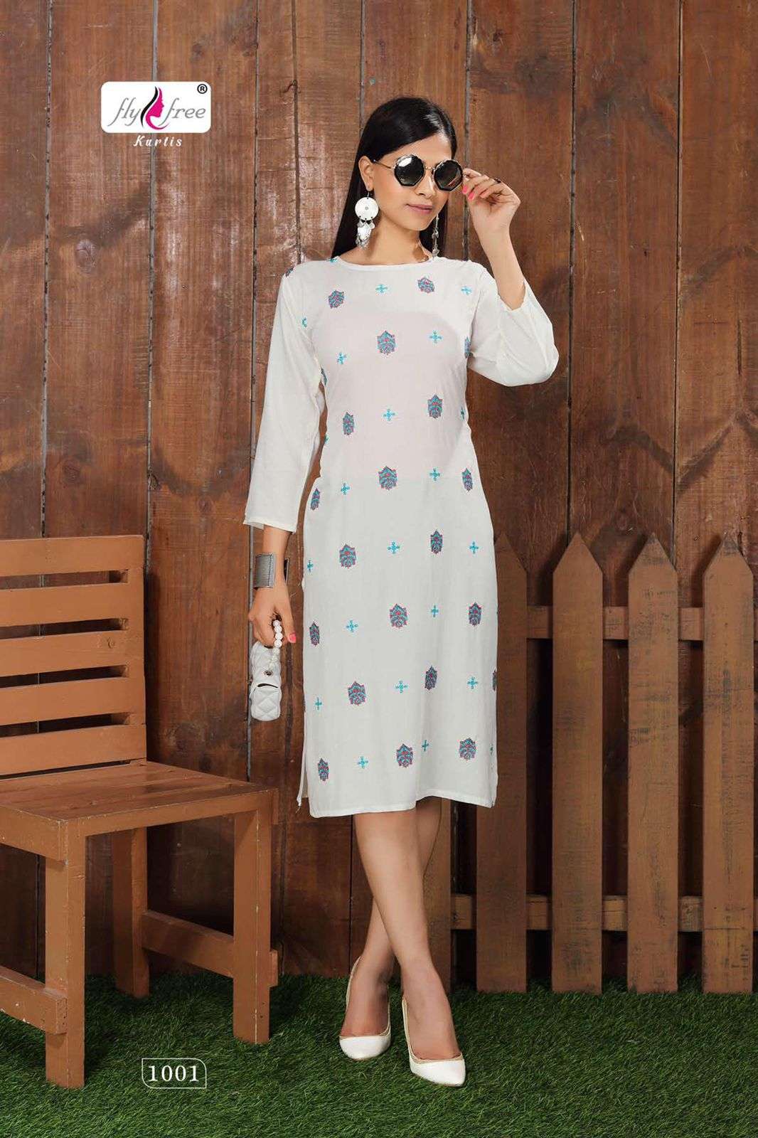 SANTA BY FLY FREE 1001 TO 1008 SERIES DESIGNER STYLISH FANCY COLORFUL BEAUTIFUL PARTY WEAR & ETHNIC WEAR COLLECTION RAYON EMBROIDERY KURTIS AT WHOLESALE PRICE