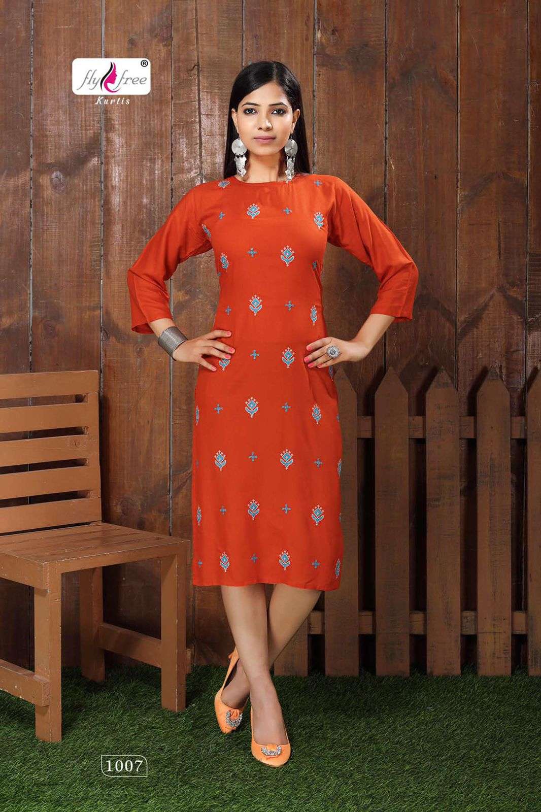 SANTA BY FLY FREE 1001 TO 1008 SERIES DESIGNER STYLISH FANCY COLORFUL BEAUTIFUL PARTY WEAR & ETHNIC WEAR COLLECTION RAYON EMBROIDERY KURTIS AT WHOLESALE PRICE