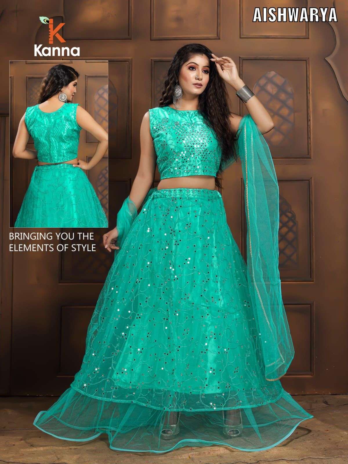 AISHWARYA BY KANNA 01 TO 06 SERIES DESIGNER BEAUTIFUL NAVRATRI COLLECTION OCCASIONAL WEAR & PARTY WEAR HEAVY NET LEHENGAS AT WHOLESALE PRICE