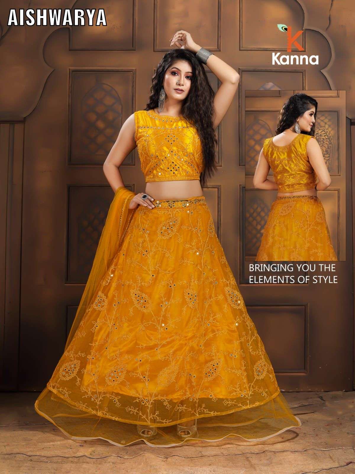 AISHWARYA BY KANNA 01 TO 06 SERIES DESIGNER BEAUTIFUL NAVRATRI COLLECTION OCCASIONAL WEAR & PARTY WEAR HEAVY NET LEHENGAS AT WHOLESALE PRICE