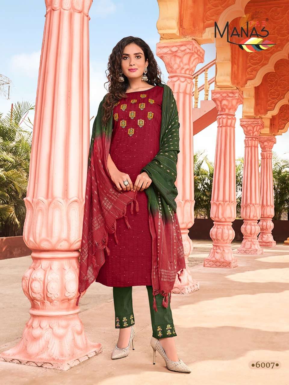 ARINA VOL-2 BY MANAS FAB 6007 TO 6012 SERIES DESIGNER SUITS BEAUTIFUL STYLISH FANCY COLORFUL PARTY WEAR & OCCASIONAL WEAR FANCY DRESSES AT WHOLESALE PRICE