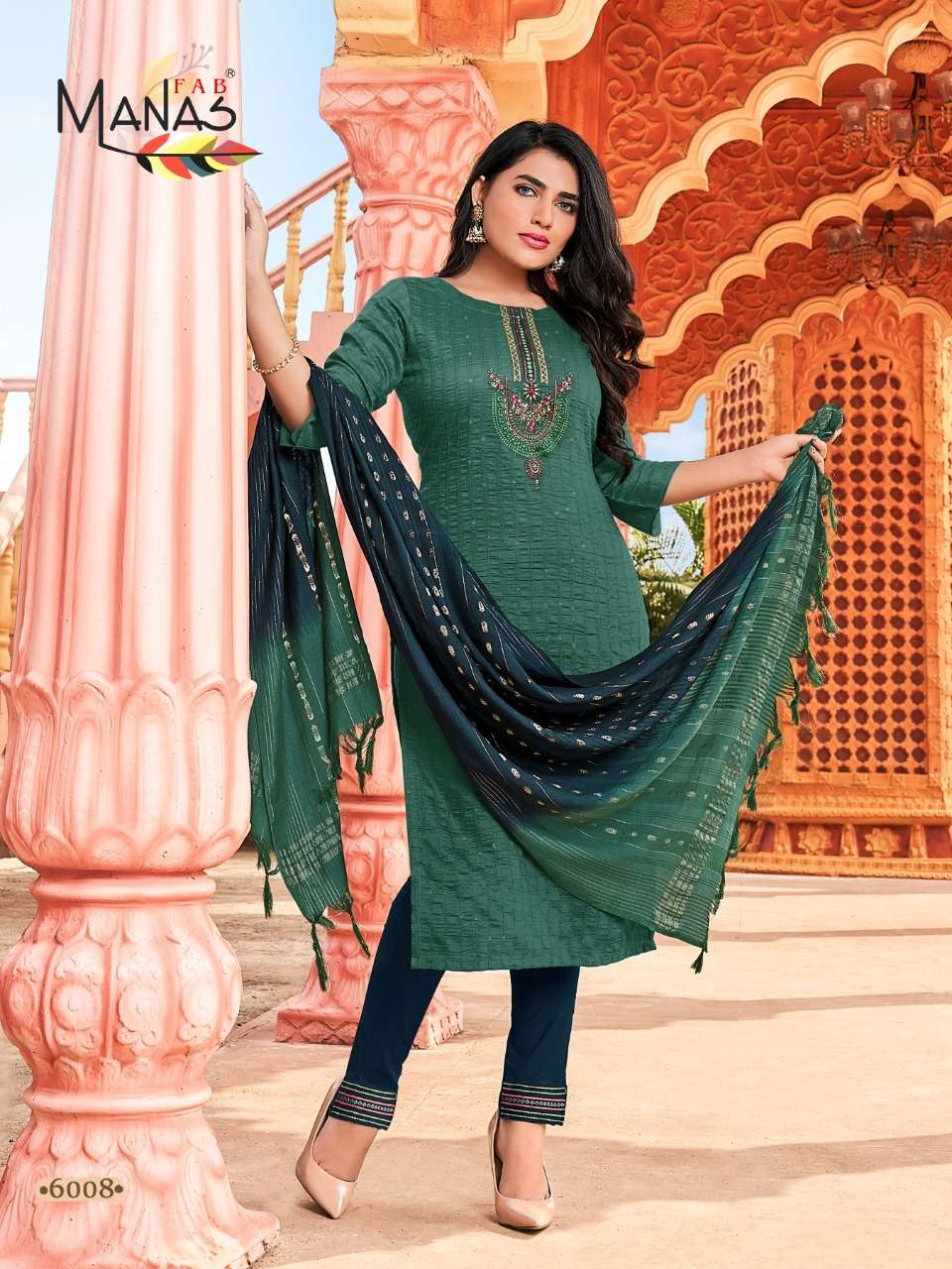 ARINA VOL-2 BY MANAS FAB 6007 TO 6012 SERIES DESIGNER SUITS BEAUTIFUL STYLISH FANCY COLORFUL PARTY WEAR & OCCASIONAL WEAR FANCY DRESSES AT WHOLESALE PRICE