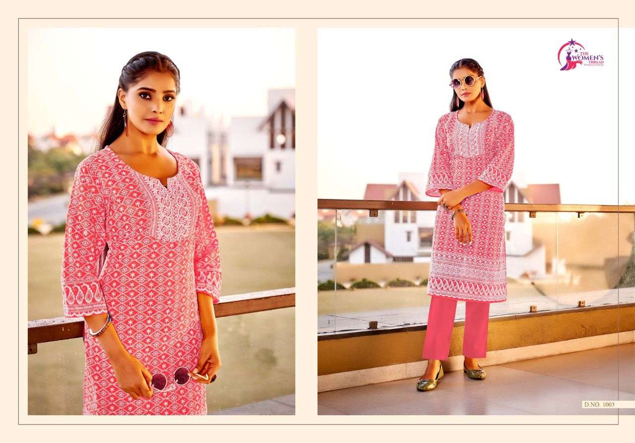 AARAMBH BY THE WOMENS THREADS 1001 TO 1007 SERIES DESIGNER STYLISH FANCY COLORFUL BEAUTIFUL PARTY WEAR & ETHNIC WEAR COLLECTION COTTON WITH WORK KURTIS AT WHOLESALE PRICE