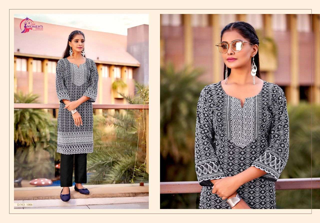 AARAMBH BY THE WOMENS THREADS 1001 TO 1007 SERIES DESIGNER STYLISH FANCY COLORFUL BEAUTIFUL PARTY WEAR & ETHNIC WEAR COLLECTION COTTON WITH WORK KURTIS AT WHOLESALE PRICE
