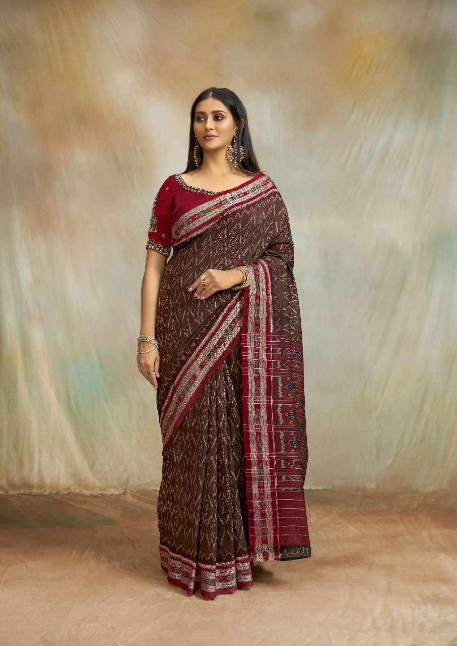 MAGGAM BY SR 1001 TO 1012 SERIES INDIAN TRADITIONAL WEAR COLLECTION BEAUTIFUL STYLISH FANCY COLORFUL PARTY WEAR & OCCASIONAL WEAR COTTON PRINT SAREES AT WHOLESALE PRICE