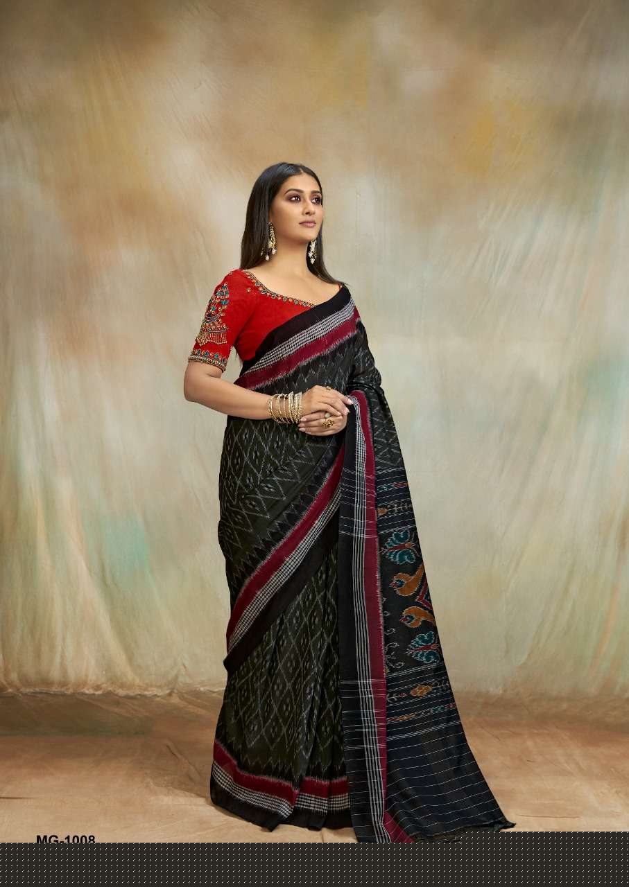 MAGGAM BY SR 1001 TO 1012 SERIES INDIAN TRADITIONAL WEAR COLLECTION BEAUTIFUL STYLISH FANCY COLORFUL PARTY WEAR & OCCASIONAL WEAR COTTON PRINT SAREES AT WHOLESALE PRICE