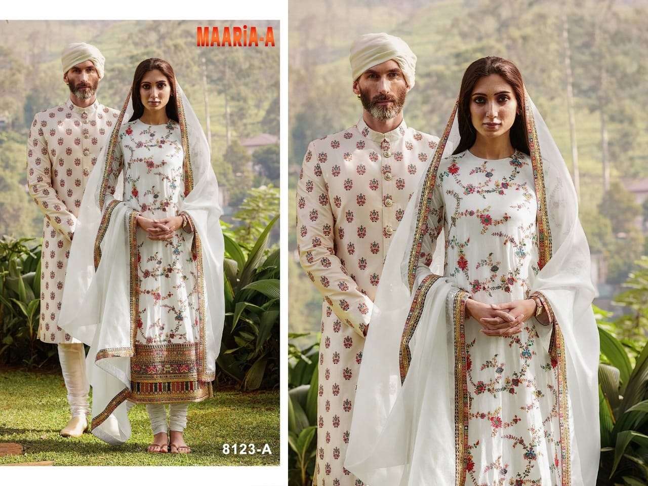 MAARIA.A BY RAZZO EXPORTS 8123-A TO 8123-F SERIES BEAUTIFUL PAKISTANI SUITS COLORFUL STYLISH FANCY CASUAL WEAR & ETHNIC WEAR FAUX GEORGETTE DRESSES AT WHOLESALE PRICE