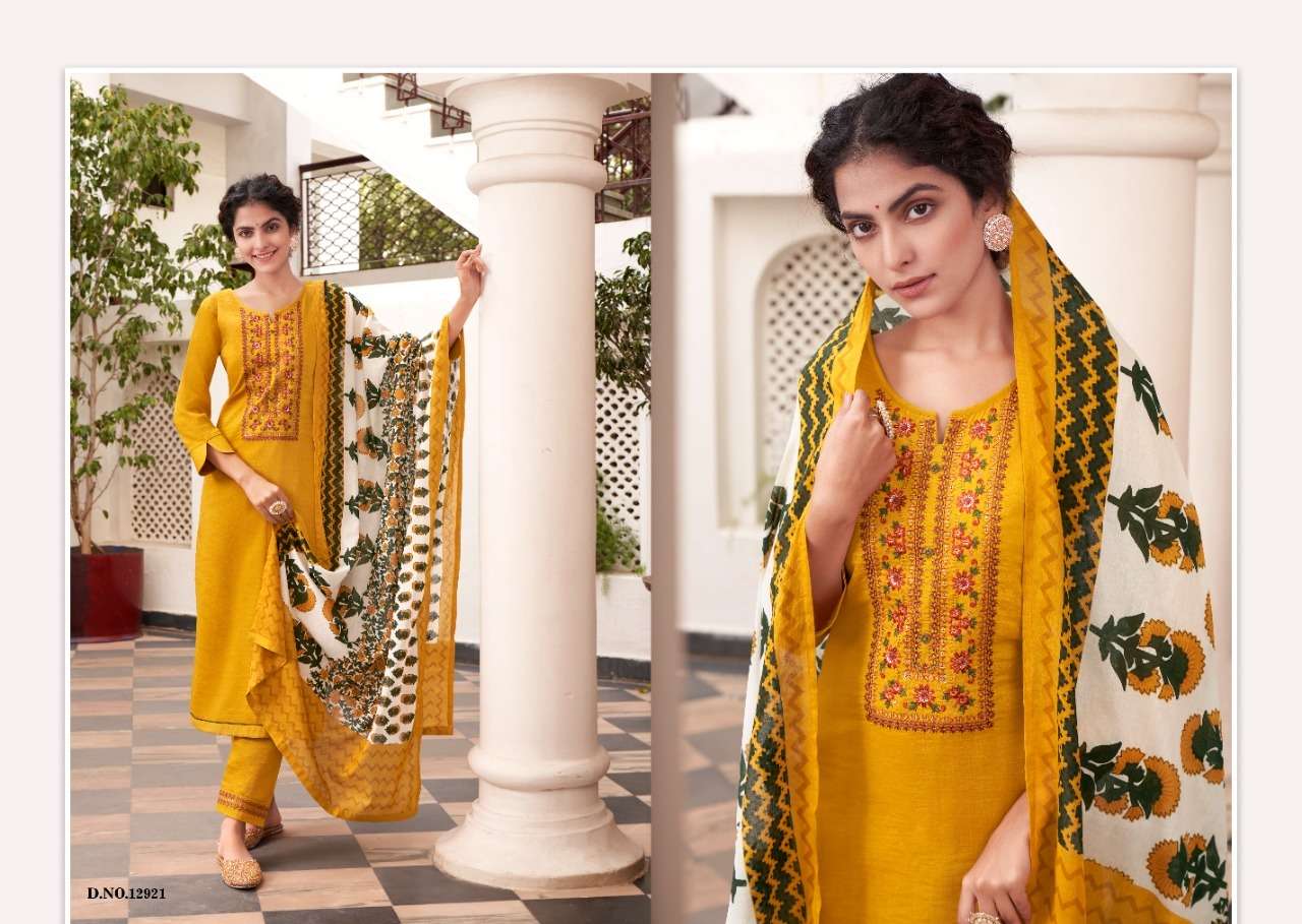 PURIKA VOL-4 BY KIVI 12919 TO 12924 SERIES BEAUTIFUL SUITS STYLISH FANCY COLORFUL PARTY WEAR & OCCASIONAL WEAR CHINNON SILK EMBROIDERED DRESSES AT WHOLESALE PRICE