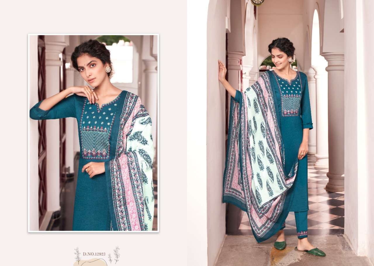 PURIKA VOL-4 BY KIVI 12919 TO 12924 SERIES BEAUTIFUL SUITS STYLISH FANCY COLORFUL PARTY WEAR & OCCASIONAL WEAR CHINNON SILK EMBROIDERED DRESSES AT WHOLESALE PRICE