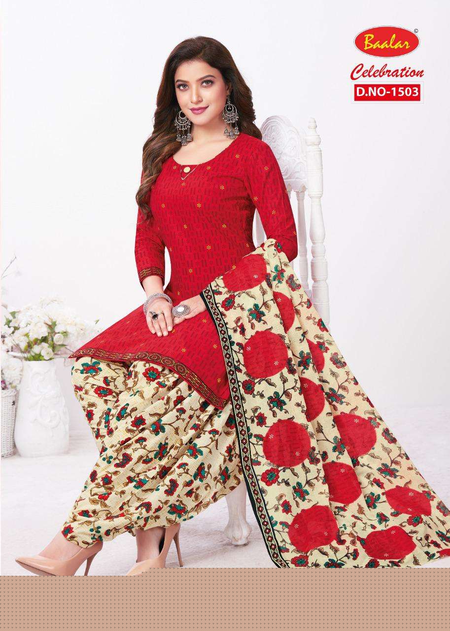 CELEBRATION VOL-15 BY BAALAR 1503 TO 1515 SERIES BEAUTIFUL STYLISH SHARARA SUITS FANCY COLORFUL CASUAL WEAR & ETHNIC WEAR & READY TO WEAR HEAVY COTTON PRINTED DRESSES AT WHOLESALE PRICE