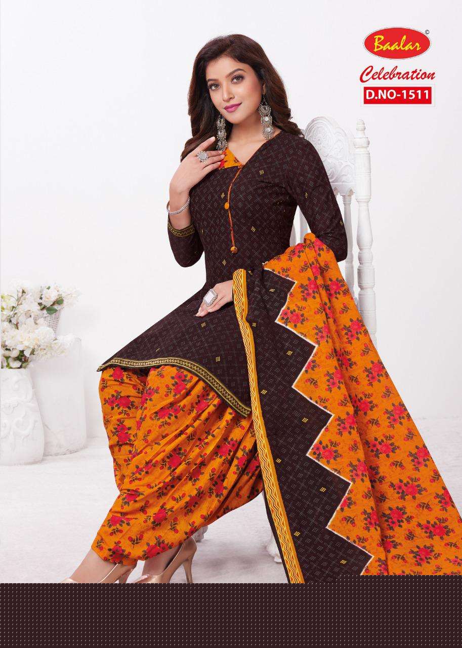 CELEBRATION VOL-15 BY BAALAR 1503 TO 1515 SERIES BEAUTIFUL STYLISH SHARARA SUITS FANCY COLORFUL CASUAL WEAR & ETHNIC WEAR & READY TO WEAR HEAVY COTTON PRINTED DRESSES AT WHOLESALE PRICE