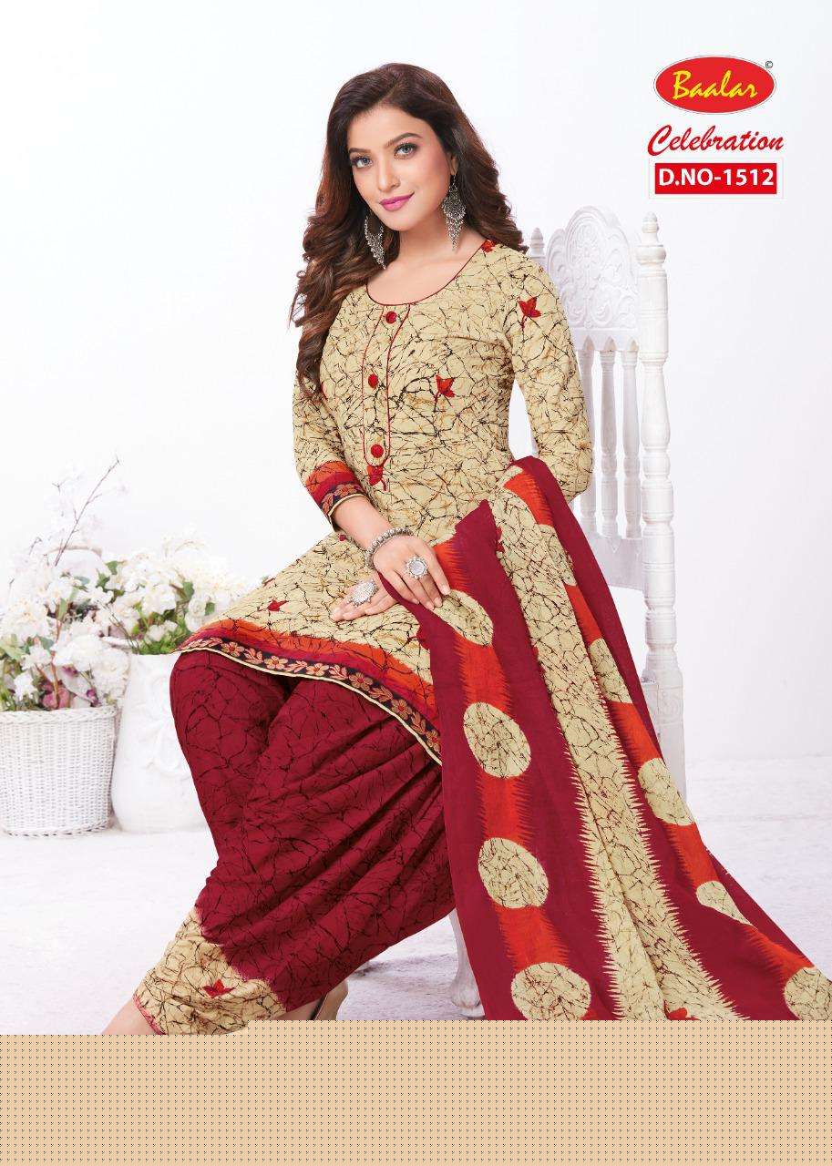 CELEBRATION VOL-15 BY BAALAR 1503 TO 1515 SERIES BEAUTIFUL STYLISH SHARARA SUITS FANCY COLORFUL CASUAL WEAR & ETHNIC WEAR & READY TO WEAR HEAVY COTTON PRINTED DRESSES AT WHOLESALE PRICE