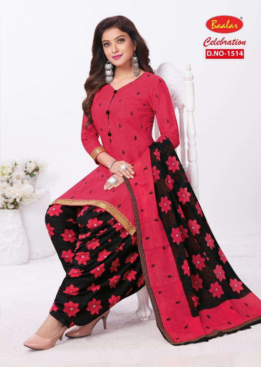 CELEBRATION VOL-15 BY BAALAR 1503 TO 1515 SERIES BEAUTIFUL STYLISH SHARARA SUITS FANCY COLORFUL CASUAL WEAR & ETHNIC WEAR & READY TO WEAR HEAVY COTTON PRINTED DRESSES AT WHOLESALE PRICE