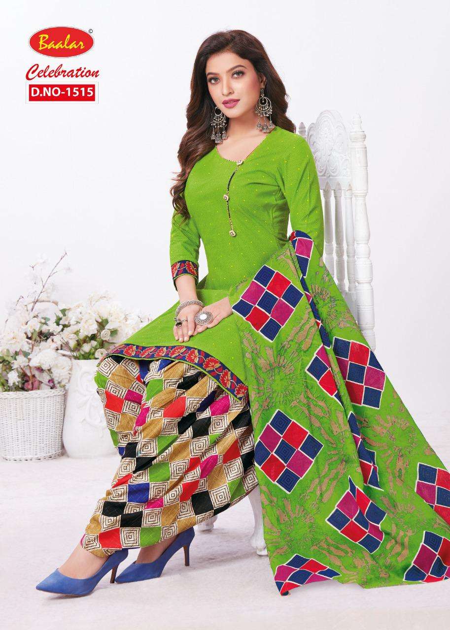 CELEBRATION VOL-15 BY BAALAR 1503 TO 1515 SERIES BEAUTIFUL STYLISH SHARARA SUITS FANCY COLORFUL CASUAL WEAR & ETHNIC WEAR & READY TO WEAR HEAVY COTTON PRINTED DRESSES AT WHOLESALE PRICE