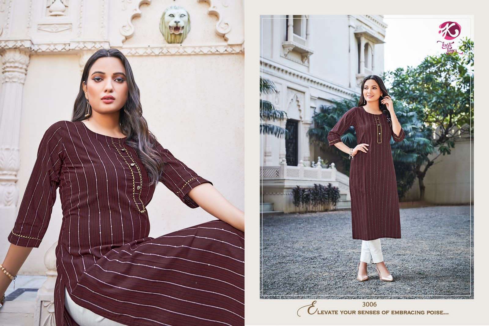 TULIP VOL-2 BY KURTI TIMES 3006 TO 3010 SERIES DESIGNER STYLISH FANCY COLORFUL BEAUTIFUL PARTY WEAR & ETHNIC WEAR COLLECTION COTTON EMBROIDERY KURTIS AT WHOLESALE PRICE