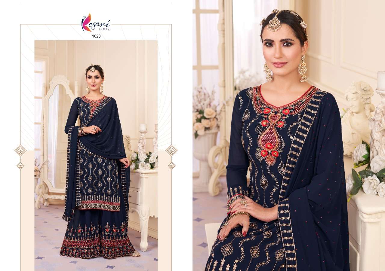 SONI KUDI VOL-4 BY KESARI TRENDZ 1016 TO 1020 SERIES DESIGNER WEDDING COLLECTION BEAUTIFUL STYLISH FANCY COLORFUL PARTY WEAR & OCCASIONAL WEAR HEAVY GEORGETTE EMBROIDERED DRESSES AT WHOLESALE PRICE