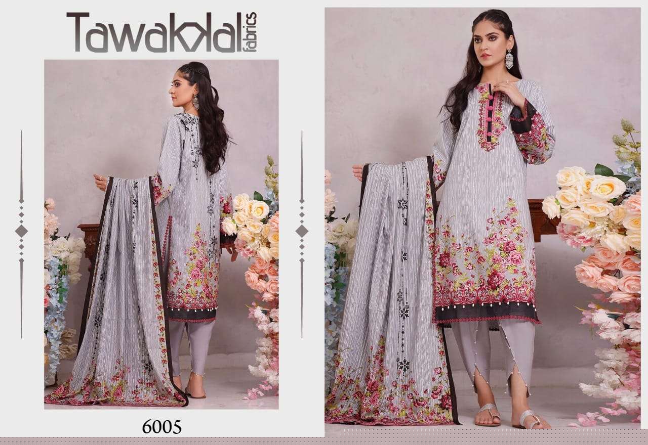OPULENCE LUXURY COTTON VOL-6 BY TAWAKKAL FAB 6001 TO 6010 SERIES BEAUTIFUL SUITS COLORFUL STYLISH FANCY CASUAL WEAR & ETHNIC WEAR COTTON PRINT DRESSES AT WHOLESALE PRICE