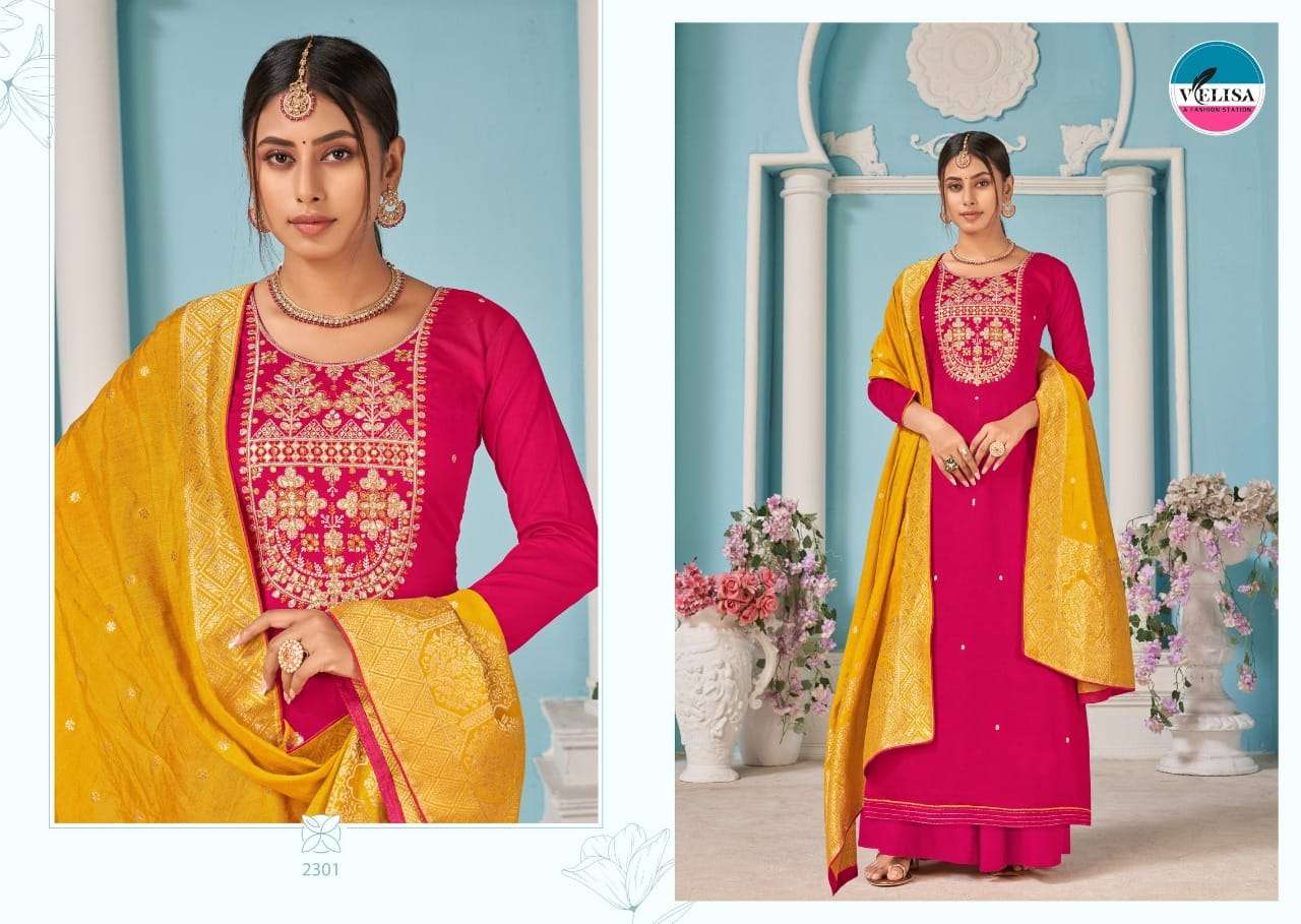 PAAKHI VOL-2 BY VELISA 2301 TO 2304 SERIES BEAUTIFUL SHARARA SUITS COLORFUL STYLISH FANCY CASUAL WEAR & ETHNIC WEAR JAM SILK DRESSES AT WHOLESALE PRICE