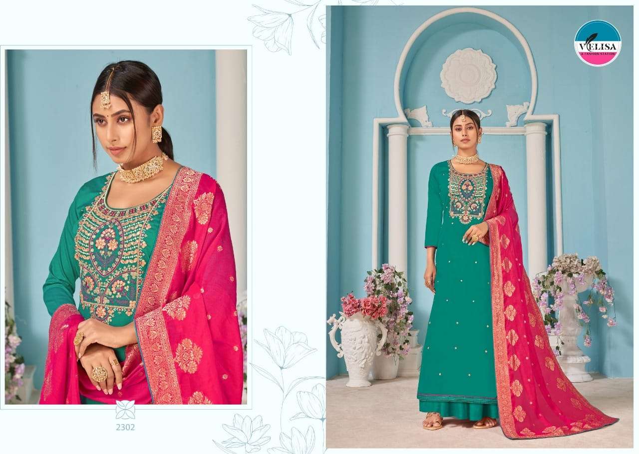 PAAKHI VOL-2 BY VELISA 2301 TO 2304 SERIES BEAUTIFUL SHARARA SUITS COLORFUL STYLISH FANCY CASUAL WEAR & ETHNIC WEAR JAM SILK DRESSES AT WHOLESALE PRICE