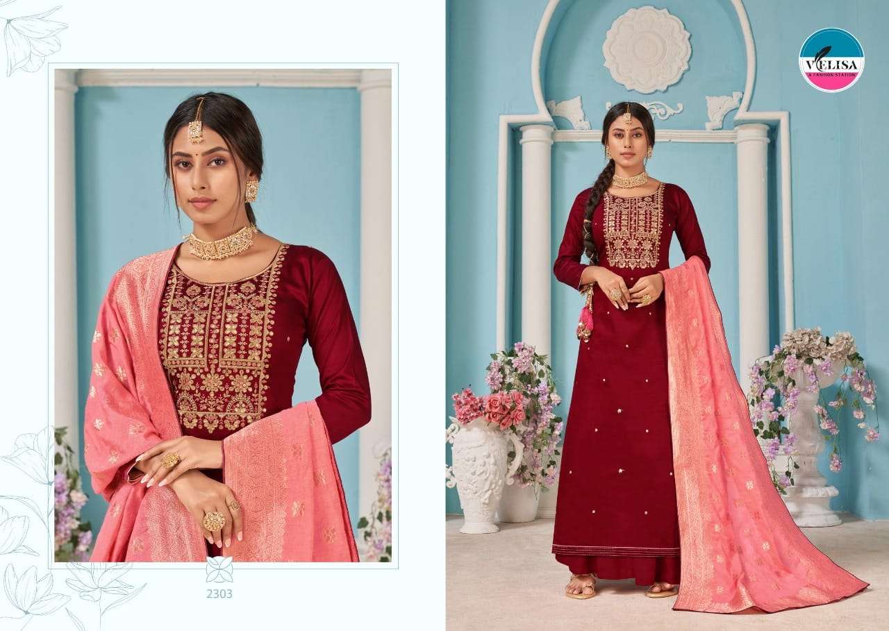 PAAKHI VOL-2 BY VELISA 2301 TO 2304 SERIES BEAUTIFUL SHARARA SUITS COLORFUL STYLISH FANCY CASUAL WEAR & ETHNIC WEAR JAM SILK DRESSES AT WHOLESALE PRICE