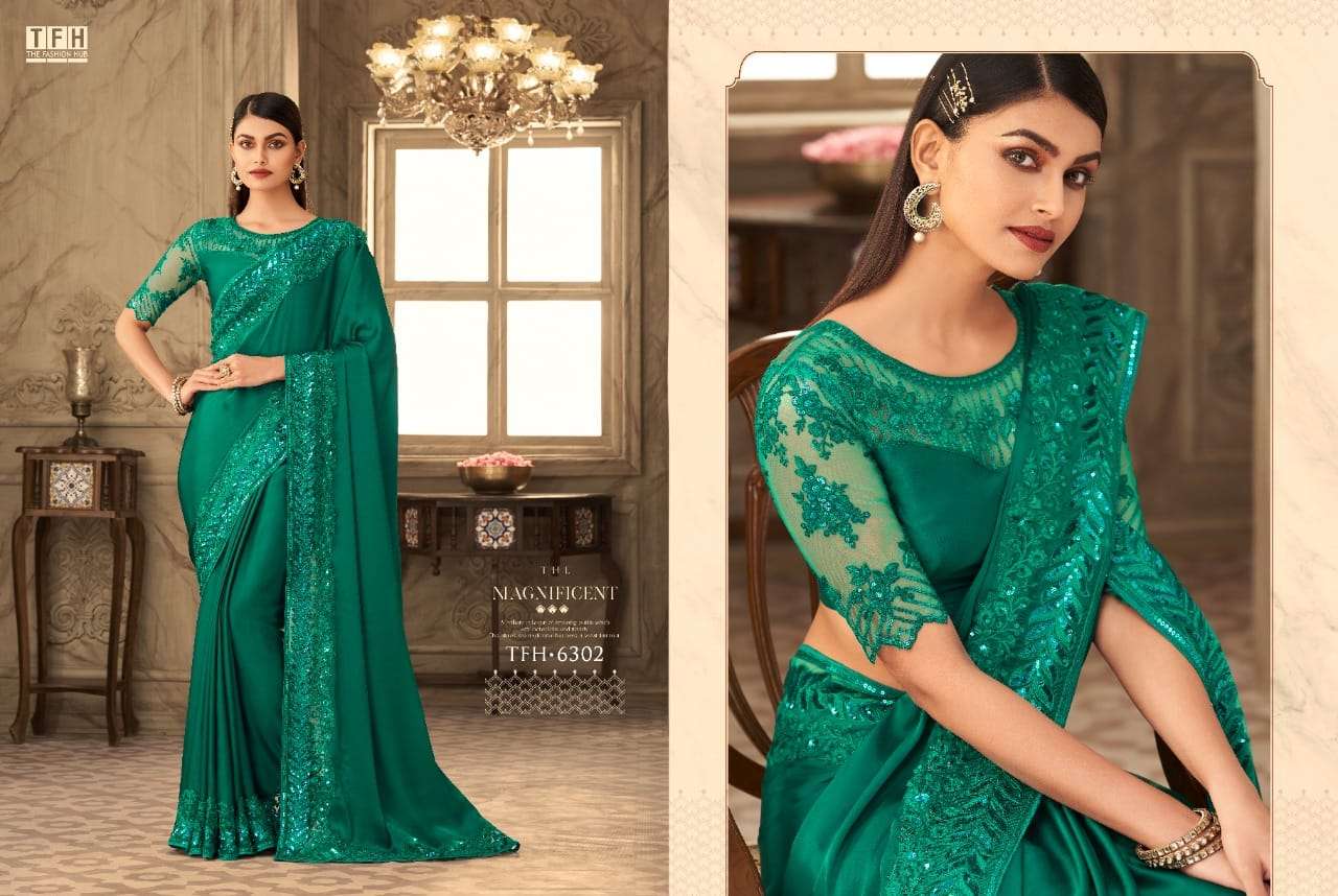 SAFFRON STORY VOL-2 BY TFH 6301 TO 6316 SERIES INDIAN TRADITIONAL WEAR COLLECTION BEAUTIFUL STYLISH FANCY COLORFUL PARTY WEAR & OCCASIONAL WEAR SILK SAREES AT WHOLESALE PRICE