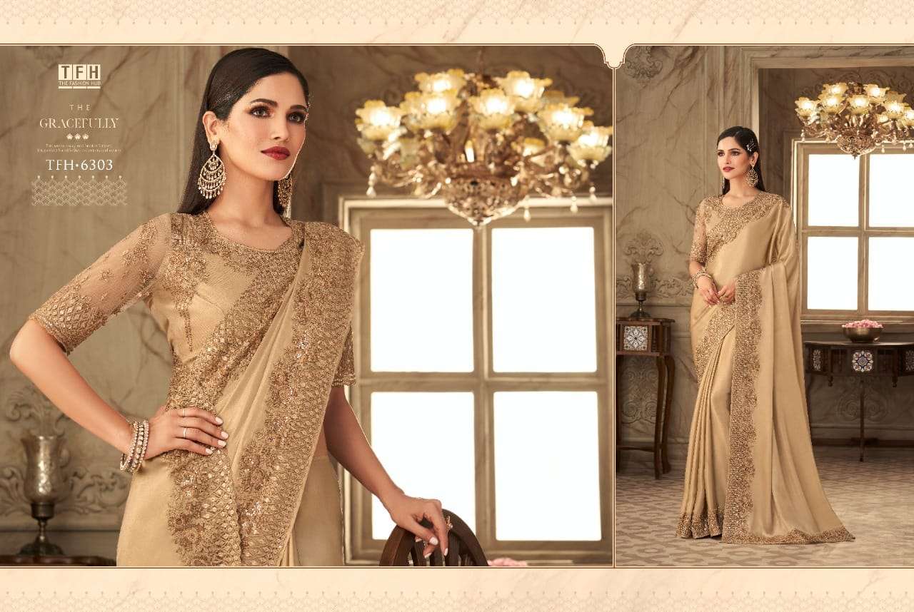 SAFFRON STORY VOL-2 BY TFH 6301 TO 6316 SERIES INDIAN TRADITIONAL WEAR COLLECTION BEAUTIFUL STYLISH FANCY COLORFUL PARTY WEAR & OCCASIONAL WEAR SILK SAREES AT WHOLESALE PRICE