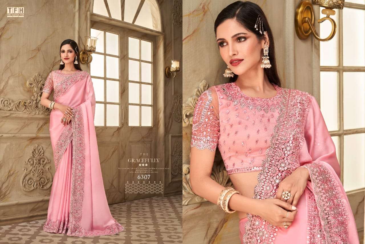 SAFFRON STORY VOL-2 BY TFH 6301 TO 6316 SERIES INDIAN TRADITIONAL WEAR COLLECTION BEAUTIFUL STYLISH FANCY COLORFUL PARTY WEAR & OCCASIONAL WEAR SILK SAREES AT WHOLESALE PRICE