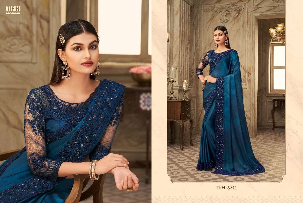 SAFFRON STORY VOL-2 BY TFH 6301 TO 6316 SERIES INDIAN TRADITIONAL WEAR COLLECTION BEAUTIFUL STYLISH FANCY COLORFUL PARTY WEAR & OCCASIONAL WEAR SILK SAREES AT WHOLESALE PRICE