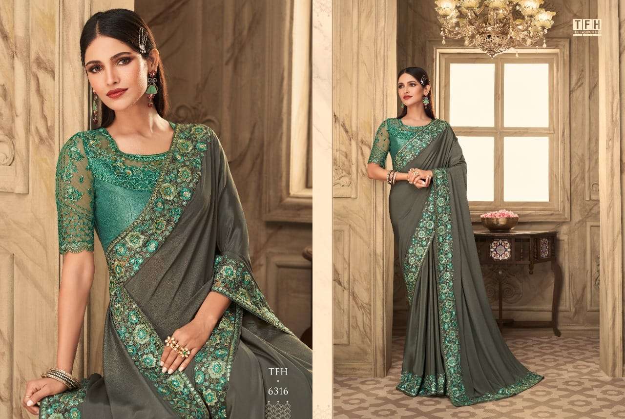 SAFFRON STORY VOL-2 BY TFH 6301 TO 6316 SERIES INDIAN TRADITIONAL WEAR COLLECTION BEAUTIFUL STYLISH FANCY COLORFUL PARTY WEAR & OCCASIONAL WEAR SILK SAREES AT WHOLESALE PRICE