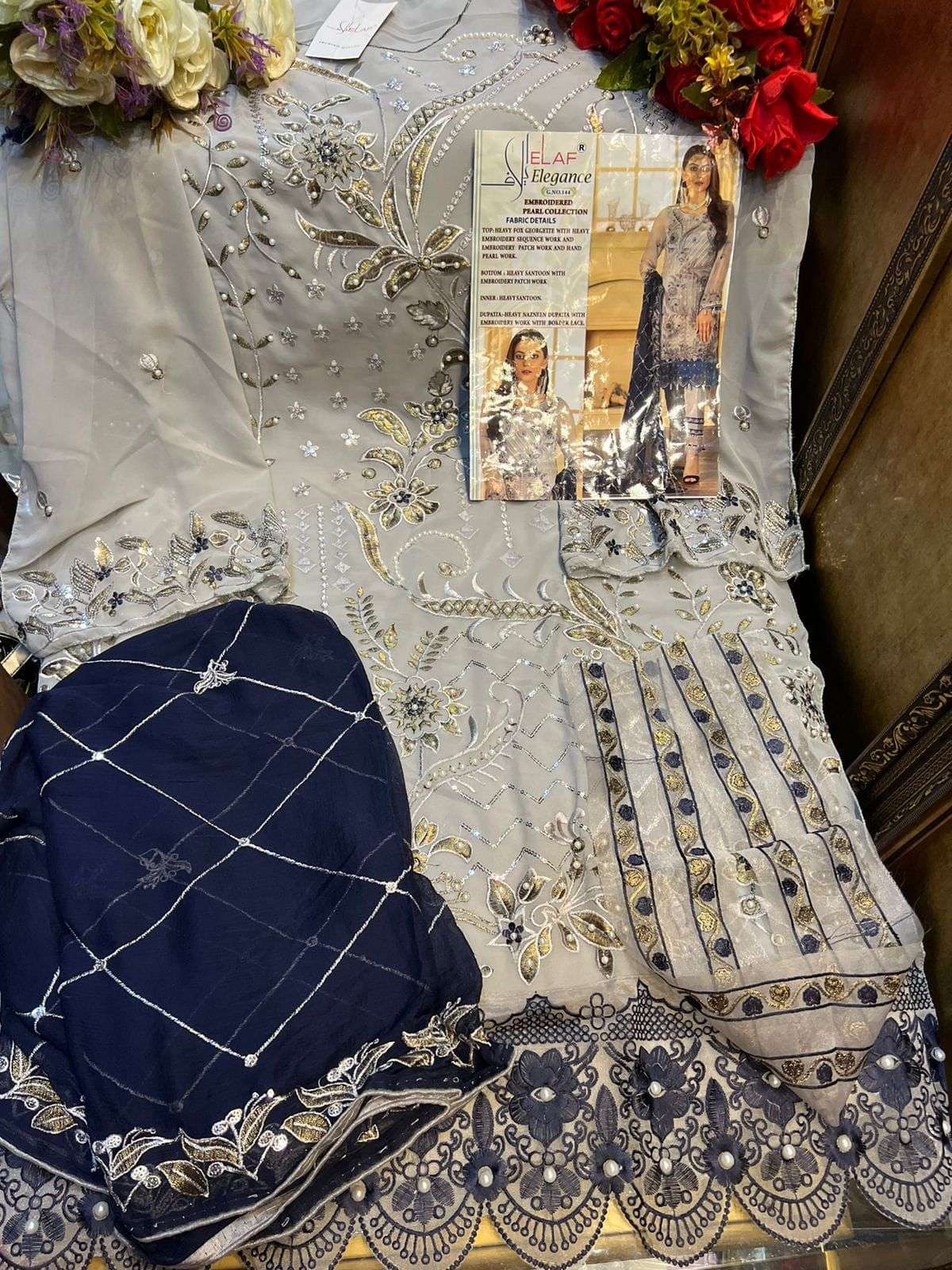 ELEGANCE BY ELAAF Z PAKISTANI SUITS BEAUTIFUL FANCY COLORFUL STYLISH PARTY WEAR & OCCASIONAL WEAR HEAVY FAUX GEORGETTE WITH EMBROIDERY DRESSES AT WHOLESALE PRICE