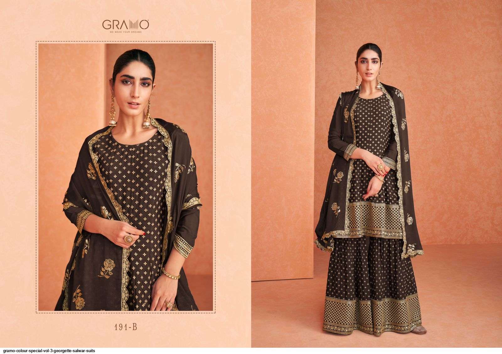 Color Special Vol-3 By Gramo 191-A To 191-E Series Beautiful Stylish Sharara Suits Fancy Colorful Casual Wear & Ethnic Wear & Ready To Wear Heavy Faux Georgette Dresses At Wholesale Price