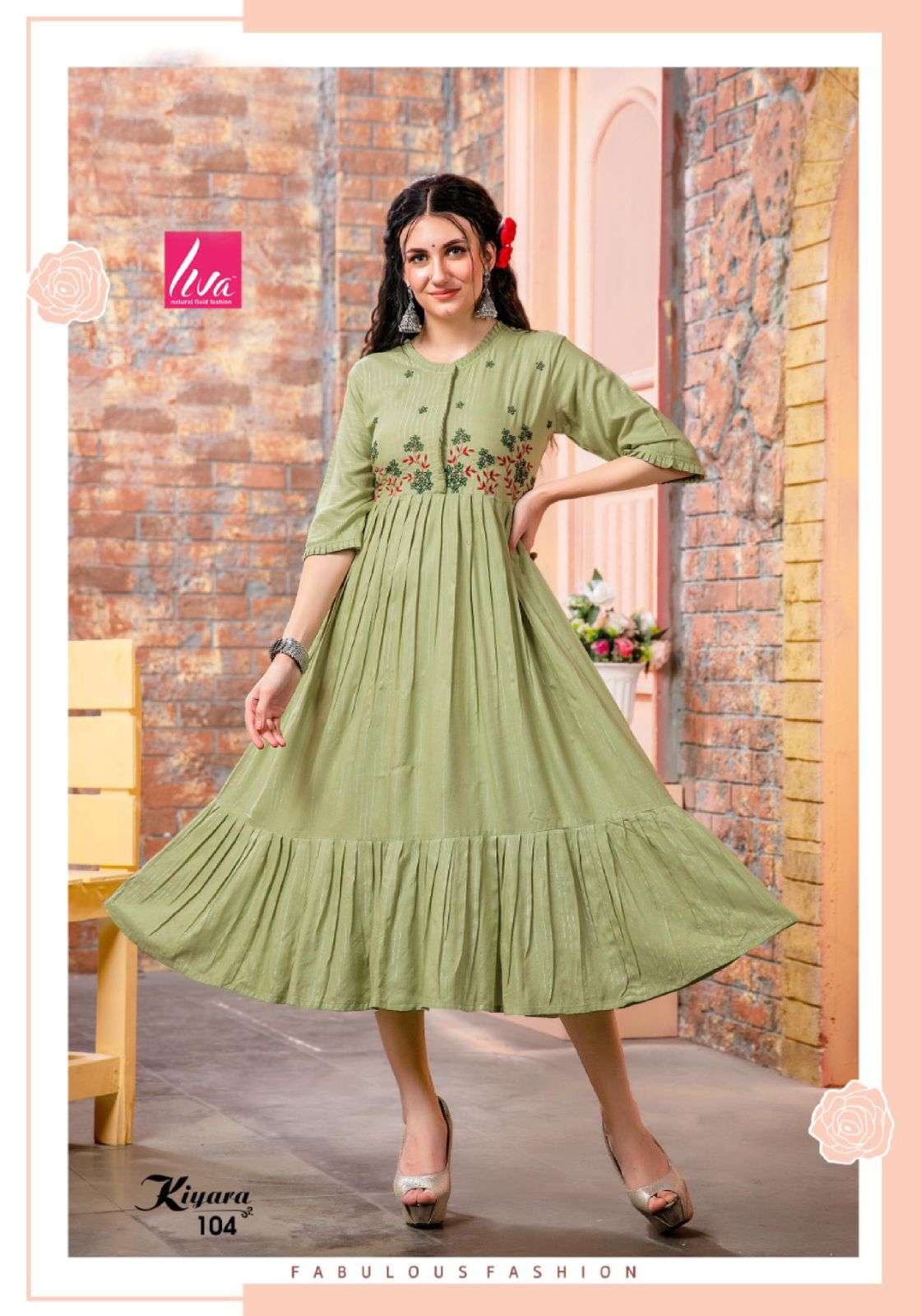 KIYARA BY LIVA 101 TO 108 SERIES DESIGNER STYLISH FANCY COLORFUL BEAUTIFUL PARTY WEAR & ETHNIC WEAR COLLECTION LUREX KURTIS AT WHOLESALE PRICE