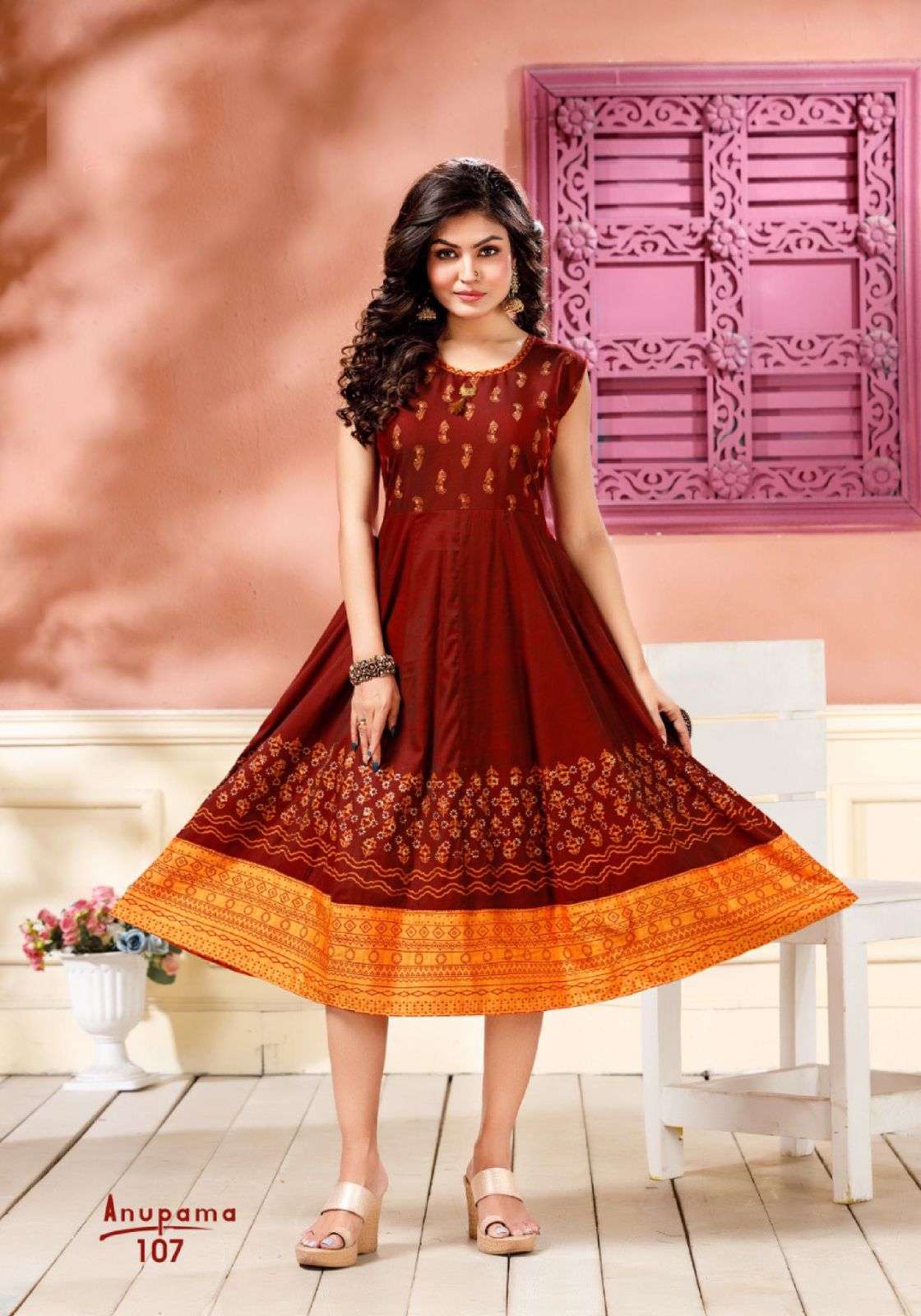 ANUPAMA BY LIVA 101 TO 108 SERIES DESIGNER STYLISH FANCY COLORFUL BEAUTIFUL PARTY WEAR & ETHNIC WEAR COLLECTION RAYON SILK KURTIS AT WHOLESALE PRICE
