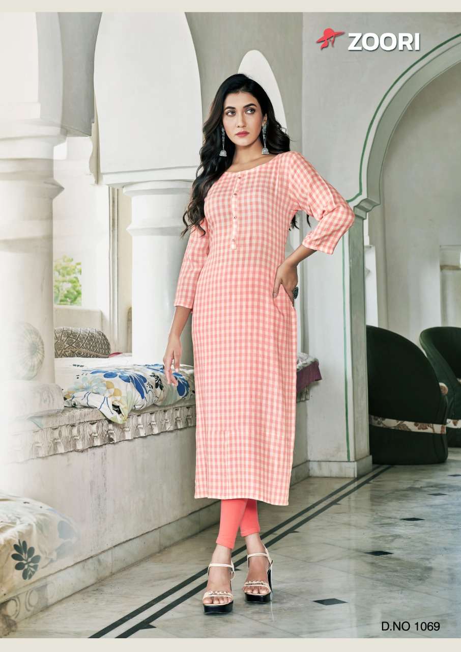 AKSHARA VOL-12 BY ZOORI 1069 TO 1074 SERIES DESIGNER STYLISH FANCY COLORFUL BEAUTIFUL PARTY WEAR & ETHNIC WEAR COLLECTION RAYON PRINT KURTIS AT WHOLESALE PRICE