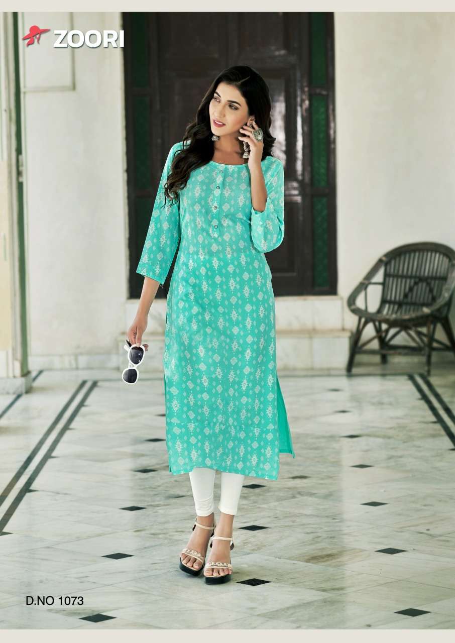 AKSHARA VOL-12 BY ZOORI 1069 TO 1074 SERIES DESIGNER STYLISH FANCY COLORFUL BEAUTIFUL PARTY WEAR & ETHNIC WEAR COLLECTION RAYON PRINT KURTIS AT WHOLESALE PRICE