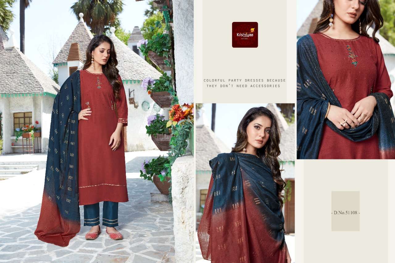 JASHN BY KRISHRIYAA BEAUTIFUL SUITS COLORFUL STYLISH FANCY CASUAL WEAR & ETHNIC WEAR VISCOSE EMBROIDERED DRESSES AT WHOLESALE PRICE