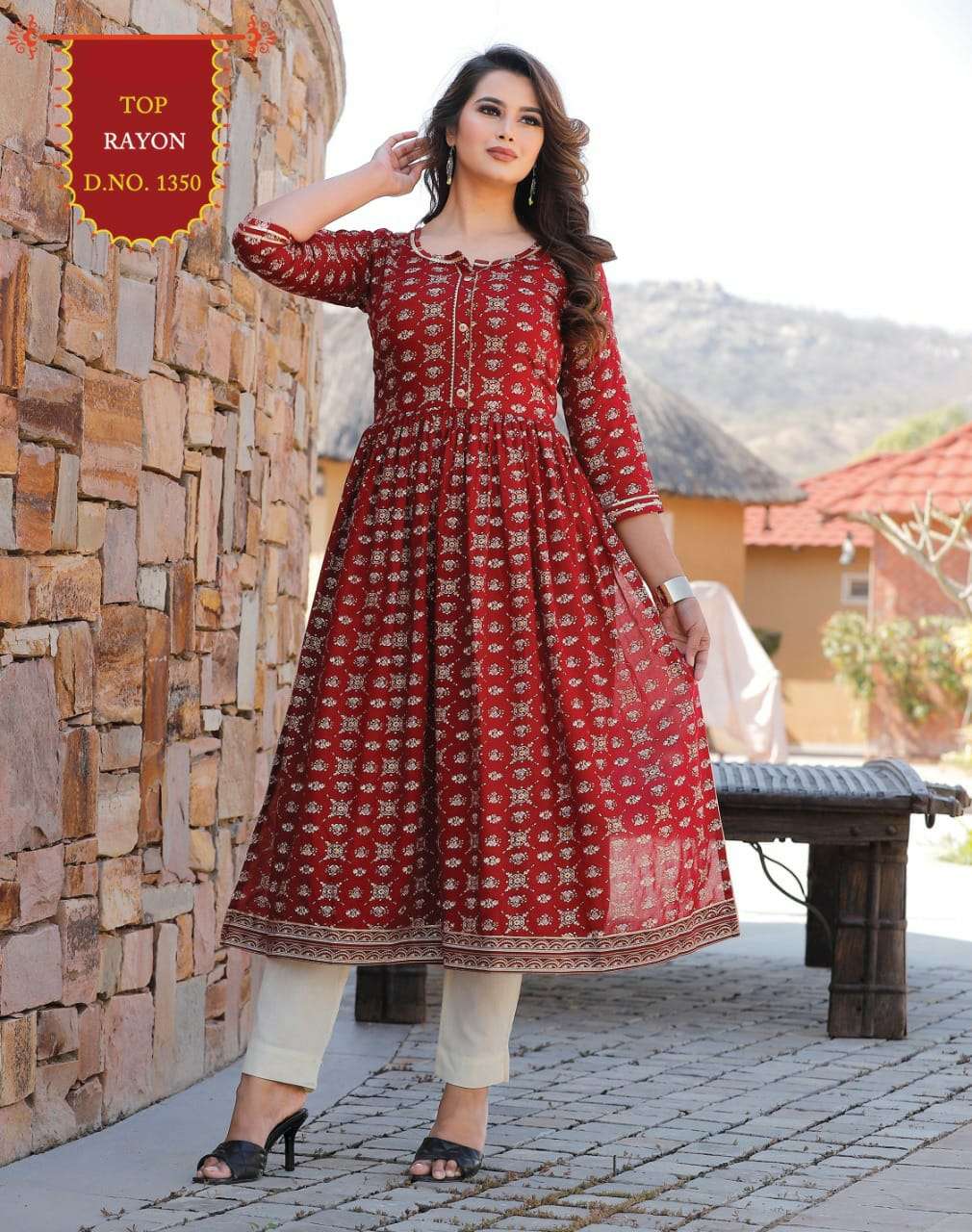 NYRA BY KAAMIRI 1348 TO 1350 SERIES DESIGNER STYLISH FANCY COLORFUL BEAUTIFUL PARTY WEAR & ETHNIC WEAR COLLECTION RAYON PRINT KURTIS AT WHOLESALE PRICE