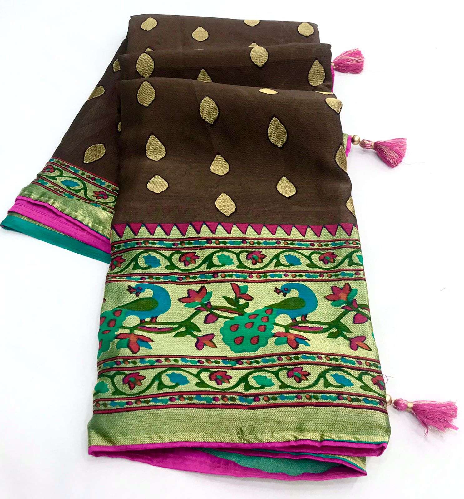 PAITHANI SILK BY KASHVI CREATION 01 TO 10 SERIES INDIAN TRADITIONAL WEAR COLLECTION BEAUTIFUL STYLISH FANCY COLORFUL PARTY WEAR & OCCASIONAL WEAR SOFT BRASSO SAREES AT WHOLESALE PRICE