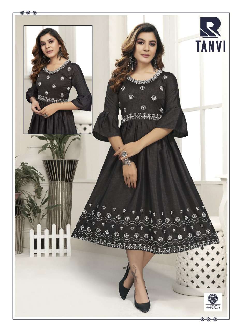 TANVI BY RAASHI 44001 TO 44008 SERIES DESIGNER STYLISH FANCY COLORFUL BEAUTIFUL PARTY WEAR & ETHNIC WEAR COLLECTION RAYON SLUB KURTIS AT WHOLESALE PRICE