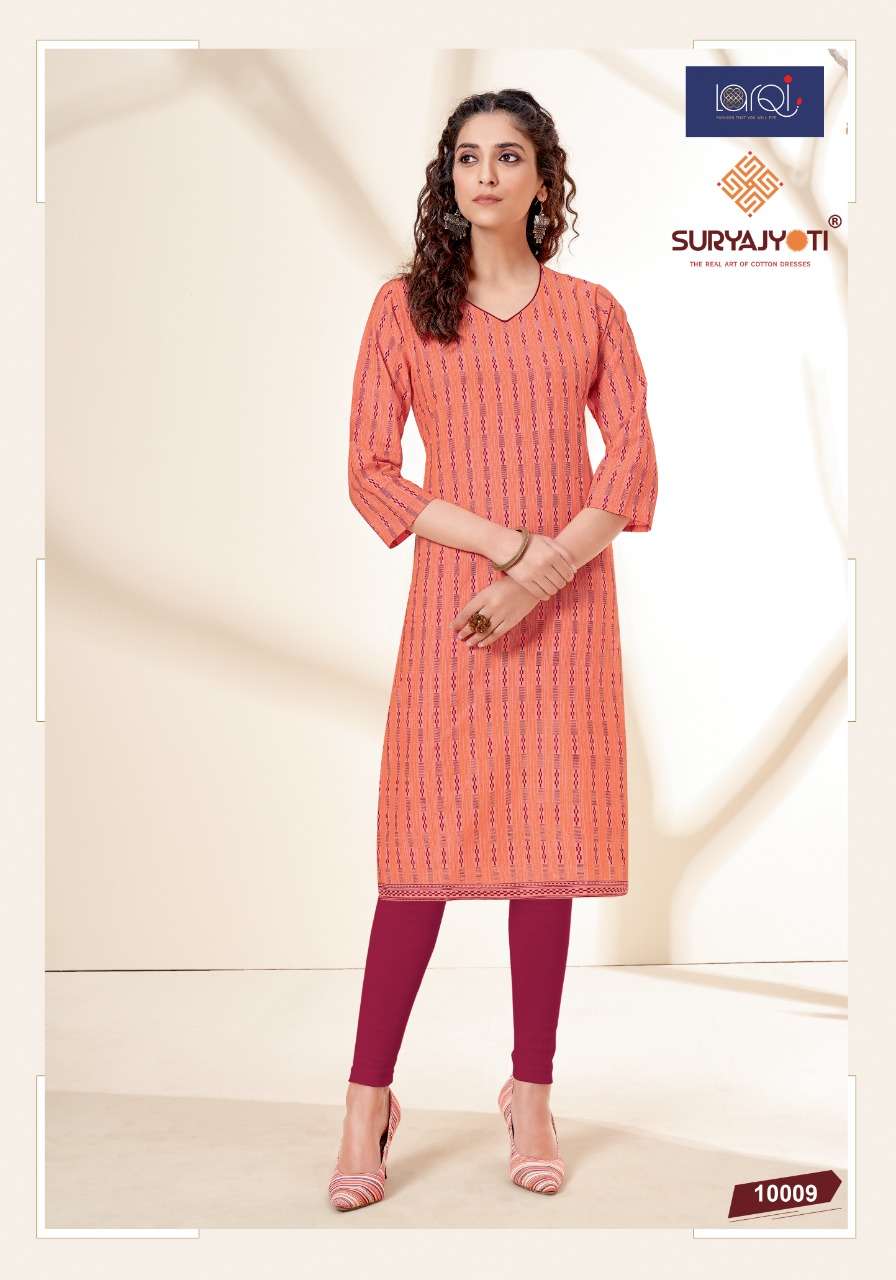 PEHEL VOL-10 BY SURYAJYOTI 10001 TO 10015 SERIES DESIGNER STYLISH FANCY COLORFUL BEAUTIFUL PARTY WEAR & ETHNIC WEAR COLLECTION COTTON PRINT KURTIS AT WHOLESALE PRICE