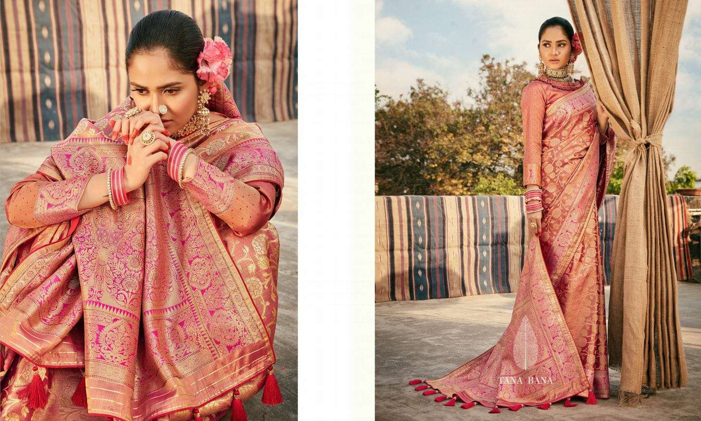 MOKSHA BY TANA BANA A TO E SERIES INDIAN TRADITIONAL WEAR COLLECTION BEAUTIFUL STYLISH FANCY COLORFUL PARTY WEAR & OCCASIONAL WEAR SILK SAREES AT WHOLESALE PRICE