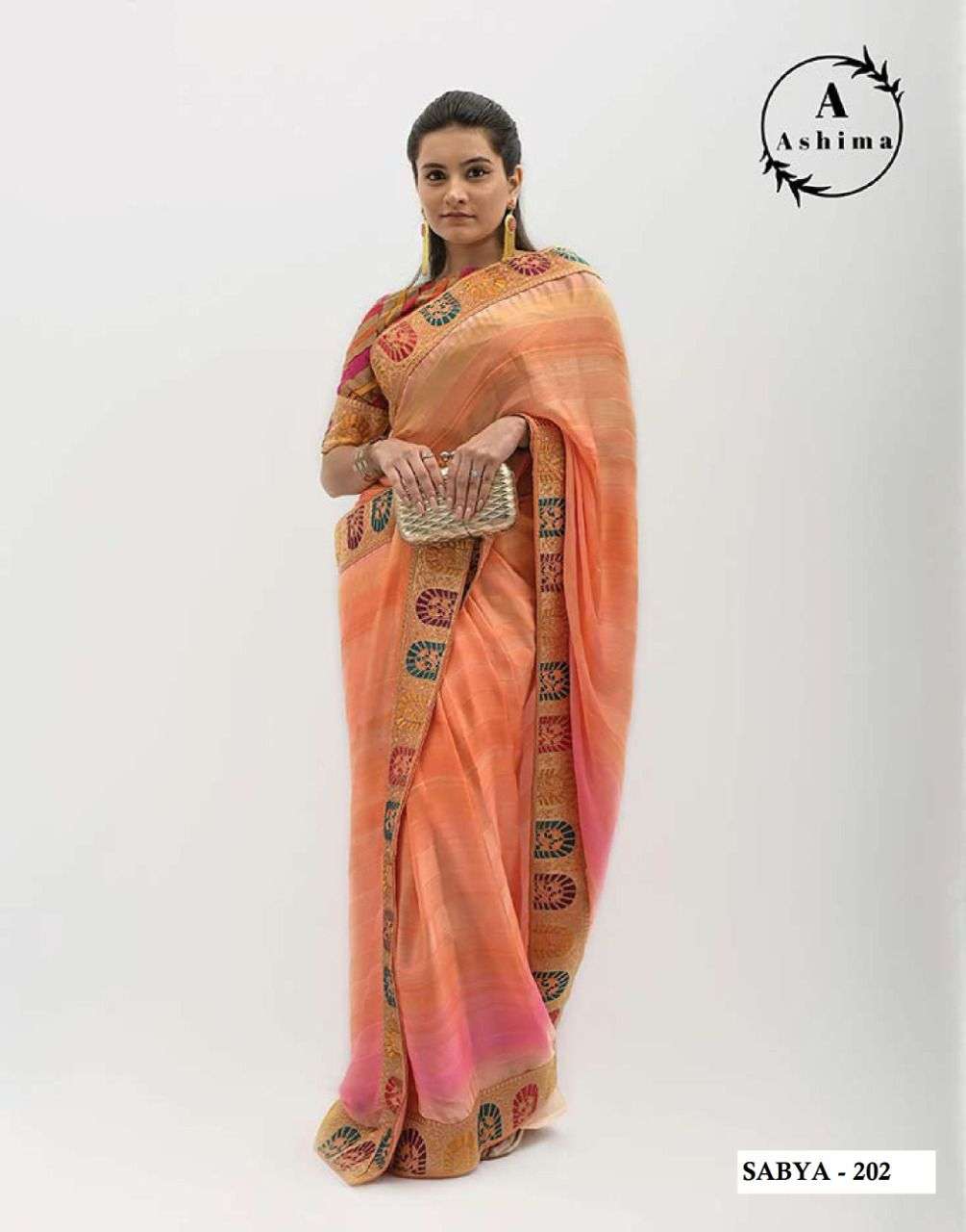 SABYA BY ASHIMA 201 TO 208 SERIES INDIAN TRADITIONAL WEAR COLLECTION BEAUTIFUL STYLISH FANCY COLORFUL PARTY WEAR & OCCASIONAL WEAR SATIN SAREES AT WHOLESALE PRICE