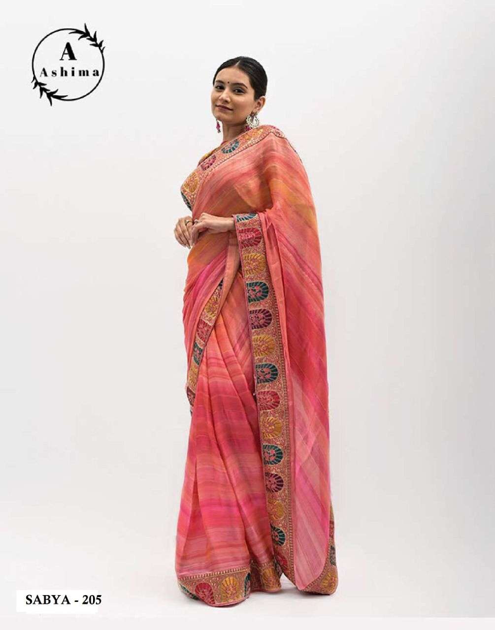 SABYA BY ASHIMA 201 TO 208 SERIES INDIAN TRADITIONAL WEAR COLLECTION BEAUTIFUL STYLISH FANCY COLORFUL PARTY WEAR & OCCASIONAL WEAR SATIN SAREES AT WHOLESALE PRICE