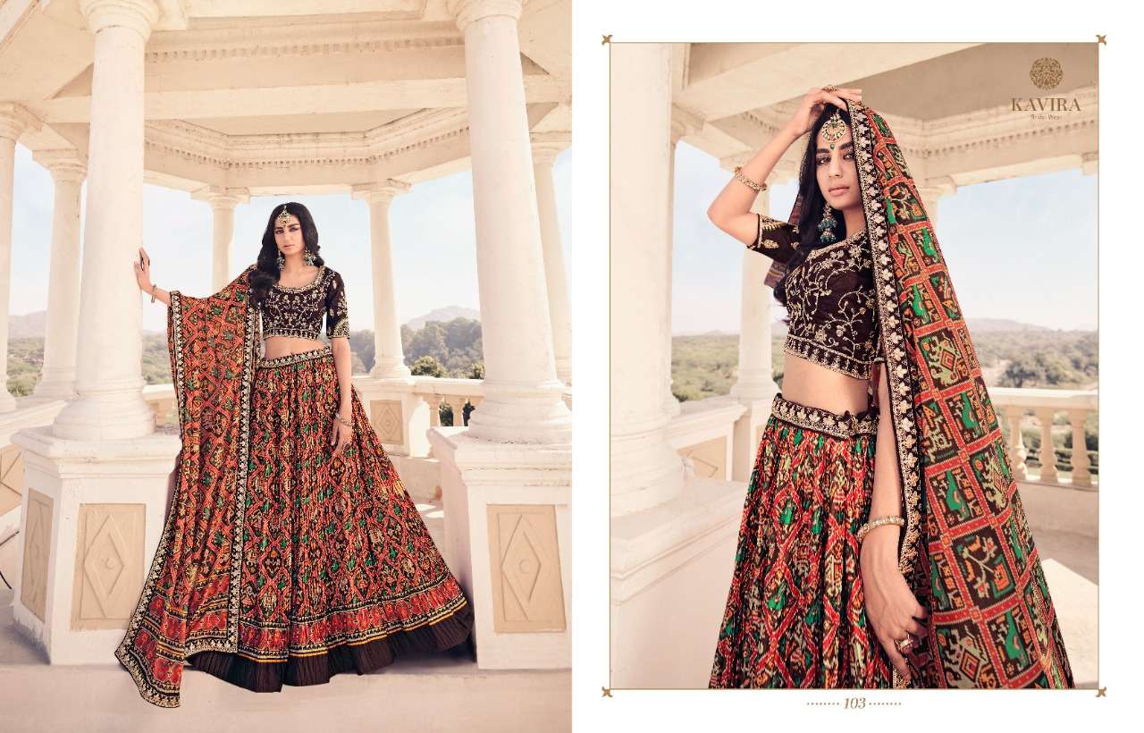 MAAYA VOL-1 BY KAVIRA 101 TO 109 SERIES DESIGNER BEAUTIFUL NAVRATRI COLLECTION OCCASIONAL WEAR & PARTY WEAR FANCY LEHENGAS AT WHOLESALE PRICE