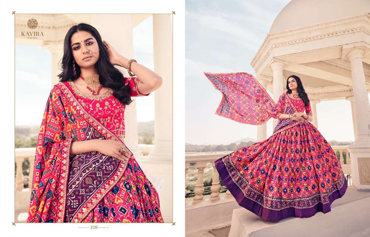 MAAYA VOL-1 BY KAVIRA 101 TO 109 SERIES DESIGNER BEAUTIFUL NAVRATRI COLLECTION OCCASIONAL WEAR & PARTY WEAR FANCY LEHENGAS AT WHOLESALE PRICE