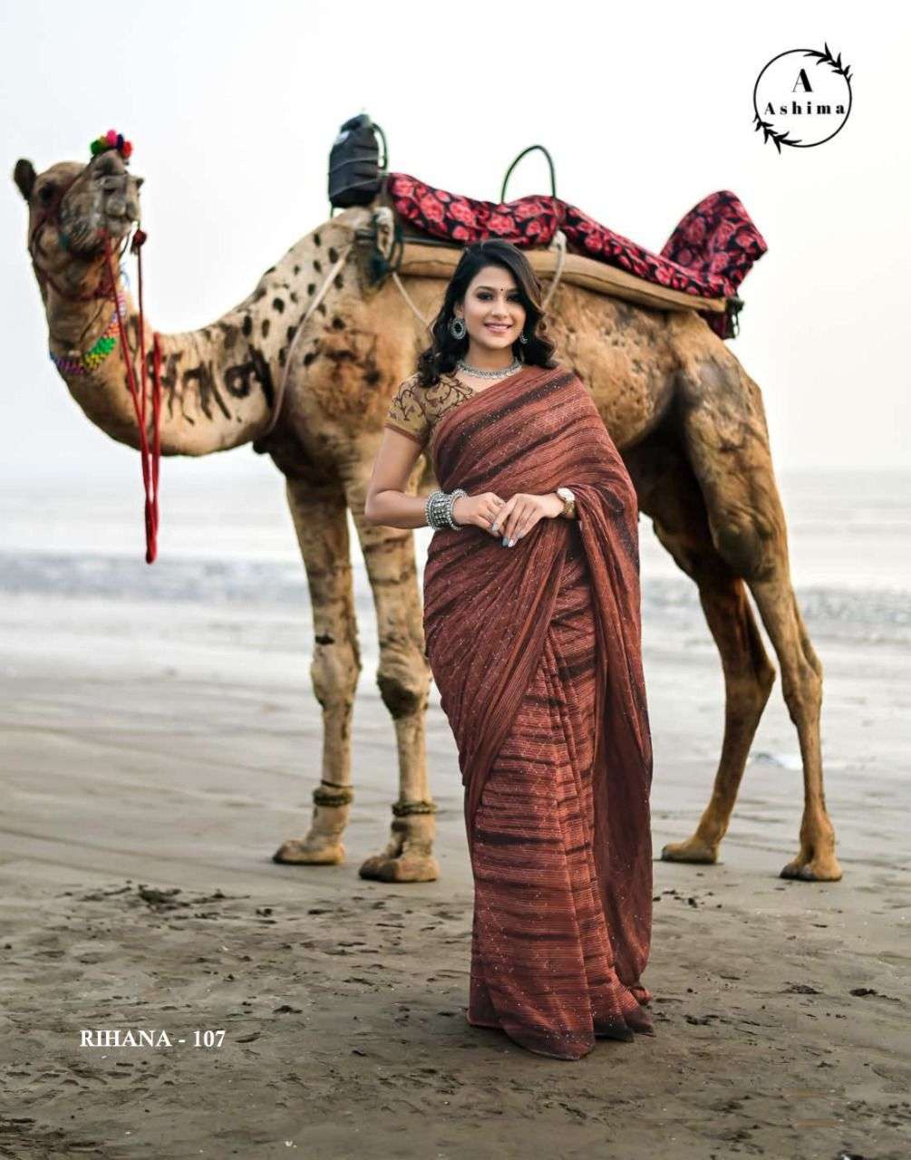 RIHANA PRISM BY ASHIMA 101 TO 108 SERIES INDIAN TRADITIONAL WEAR COLLECTION BEAUTIFUL STYLISH FANCY COLORFUL PARTY WEAR & OCCASIONAL WEAR GEORGETTE EMBROIDERED SAREES AT WHOLESALE PRICE