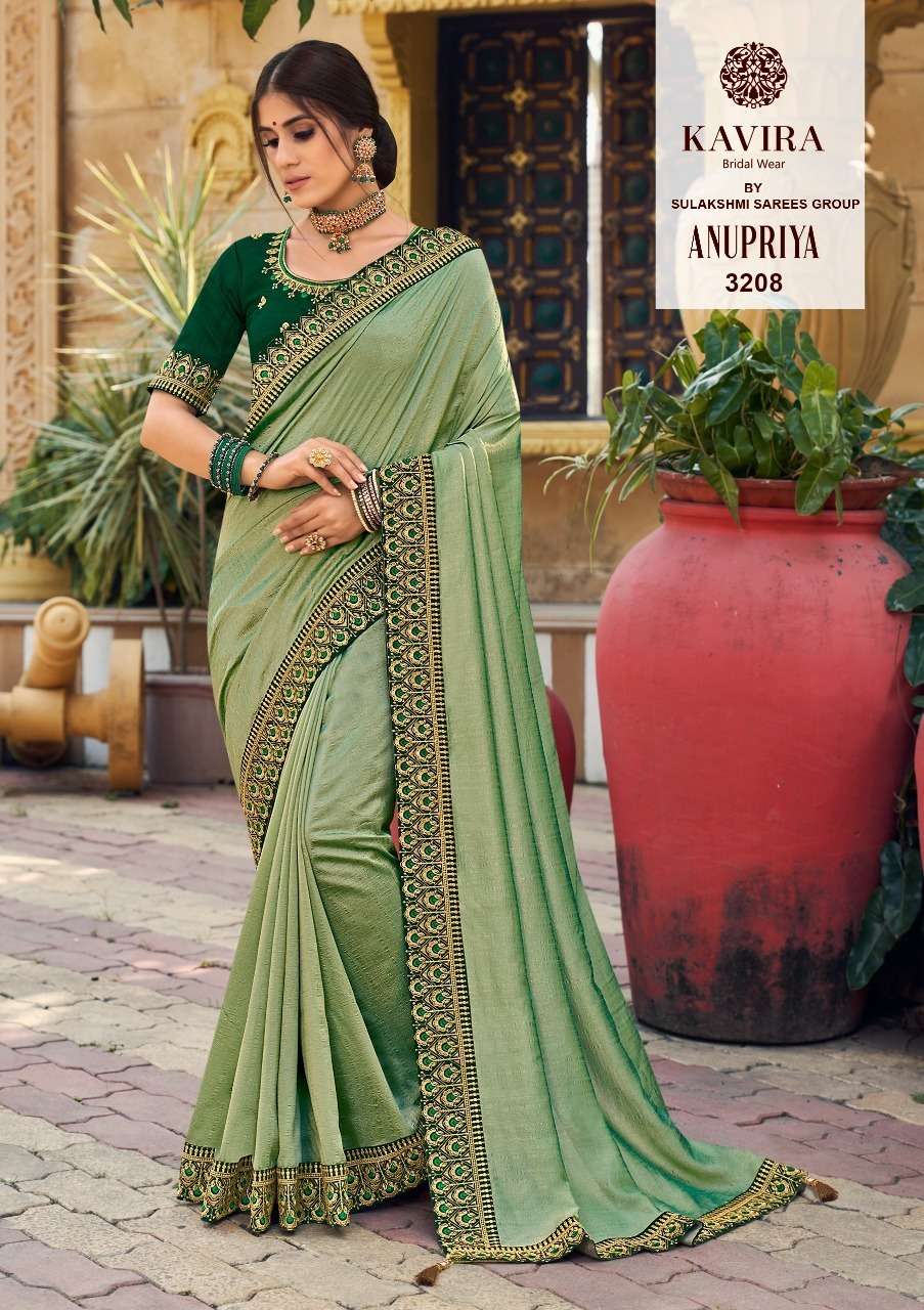 ANUPRIYA BY KAVIRA 3201 TO 3208 SERIES INDIAN TRADITIONAL WEAR COLLECTION BEAUTIFUL STYLISH FANCY COLORFUL PARTY WEAR & OCCASIONAL WEAR CHINNON GEORGETTE SAREES AT WHOLESALE PRICE