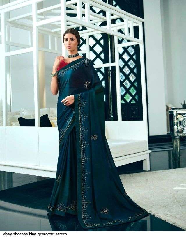 SHEESHA HINA BY VINAY FASHION 24271 TO 24280 SERIES INDIAN TRADITIONAL WEAR COLLECTION BEAUTIFUL STYLISH FANCY COLORFUL PARTY WEAR & OCCASIONAL WEAR GEORGETTE PRINT SAREES AT WHOLESALE PRICE